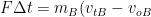 F\Delta t=m_{B}(v_{tB}-v_{oB})